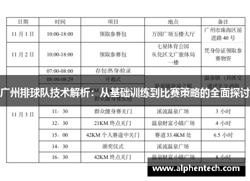 广州排球队技术解析：从基础训练到比赛策略的全面探讨